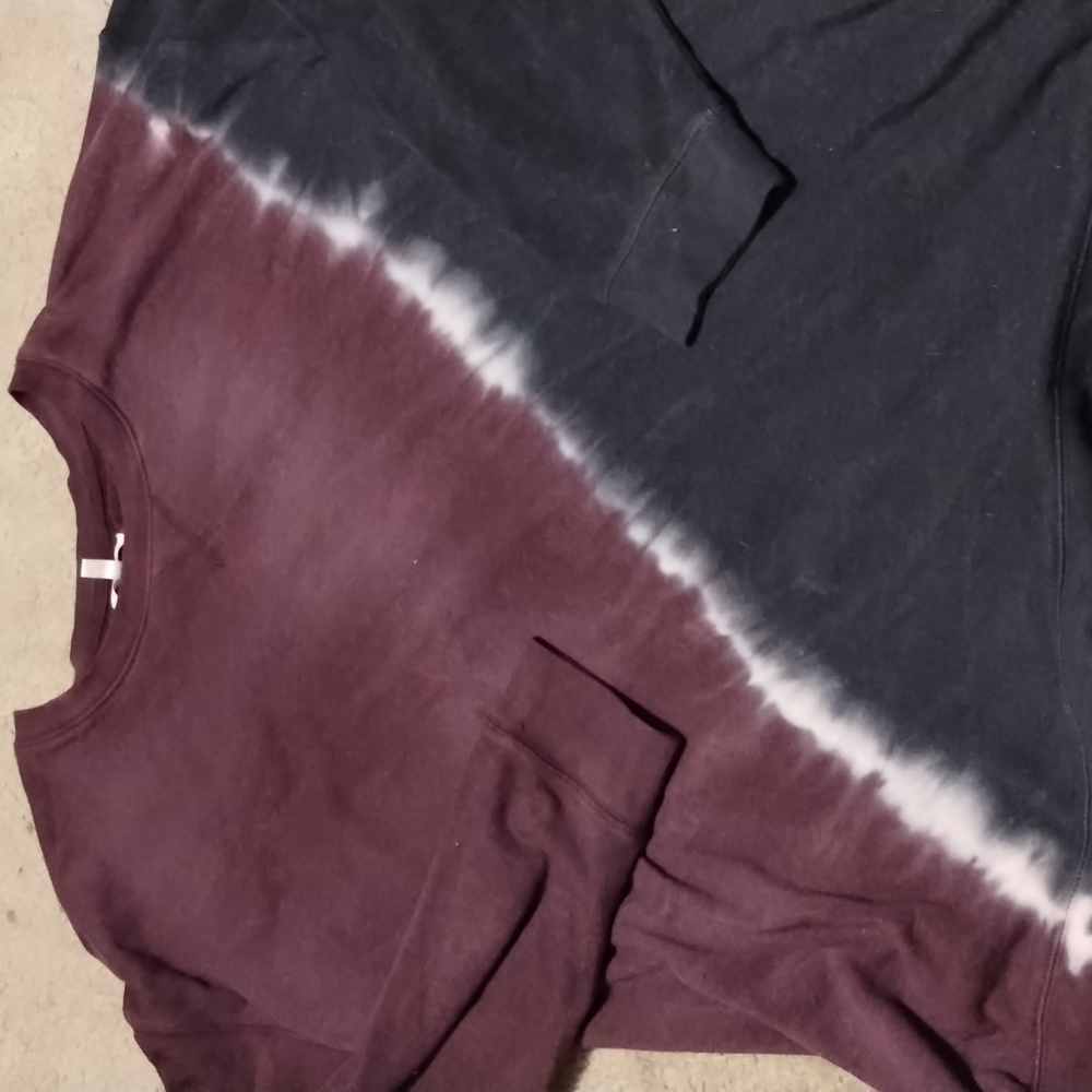 Maurices maroon and gray tie dye sweatshirt xxl